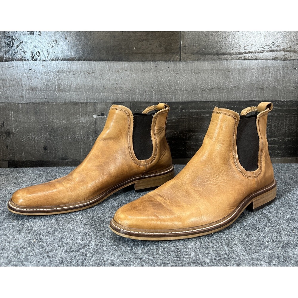 Dune London Malaga Leather Boots Tan Brown Mens Size 11 EU 44